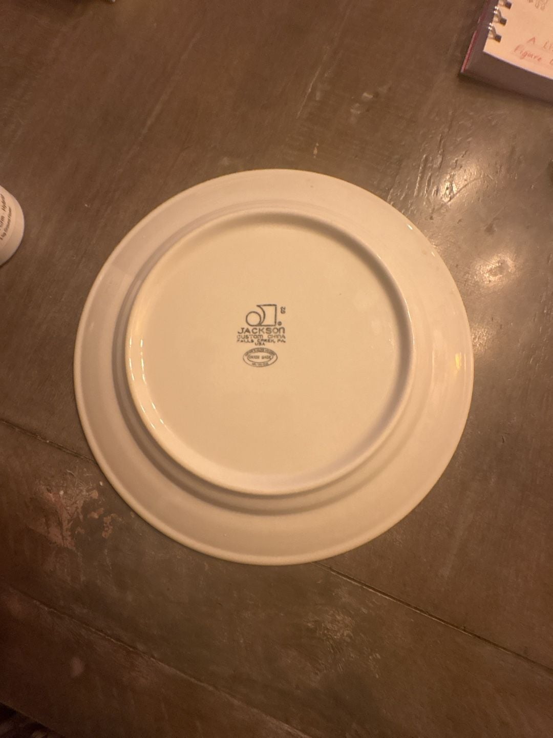 Jackson Custom China Red Ship Floral Dinner Plate USA 2