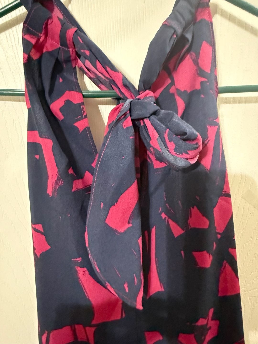 Banana Republic Halter Top Size PM Petite Blue Pink Abstract Graphic Print 4