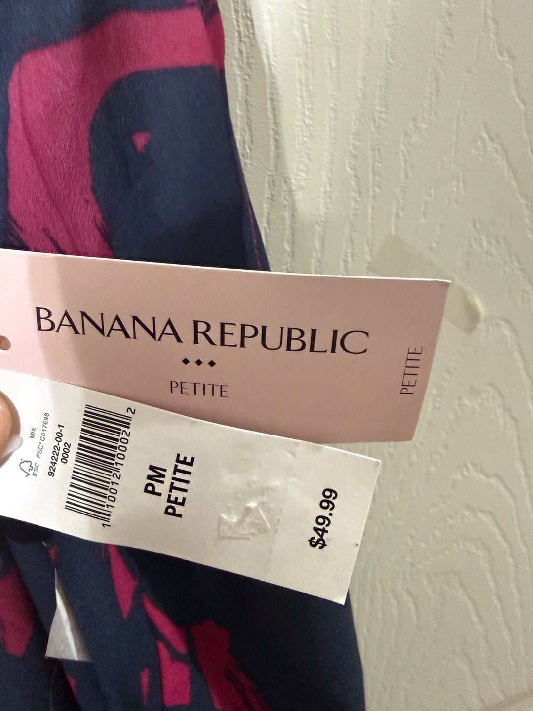 Banana Republic Halter Top Size PM Petite Blue Pink Abstract Graphic Print 6