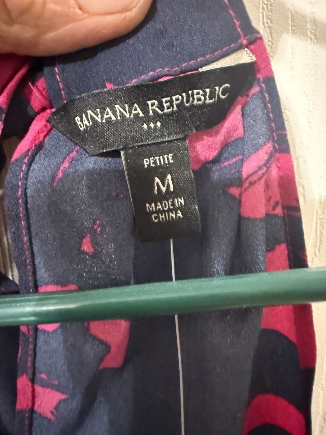 Banana Republic Halter Top Size PM Petite Blue Pink Abstract Graphic Print 5