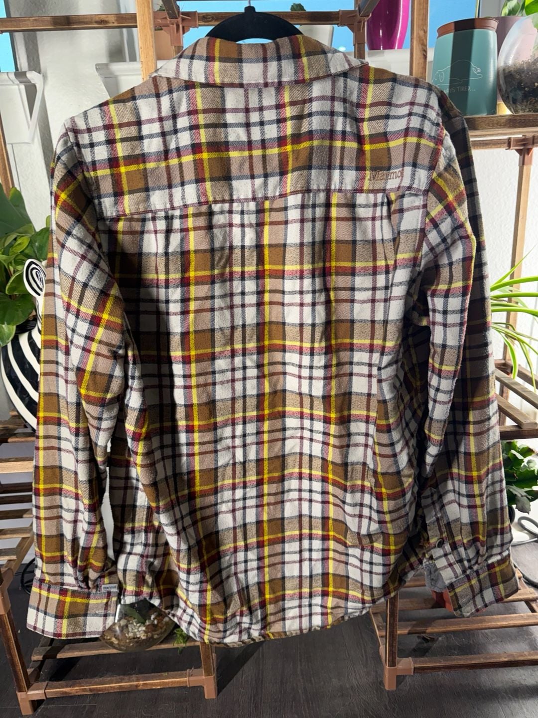 Marmot Plaid Flannel Button Down Shirt Size S Multi-Color Long Sleeve 3