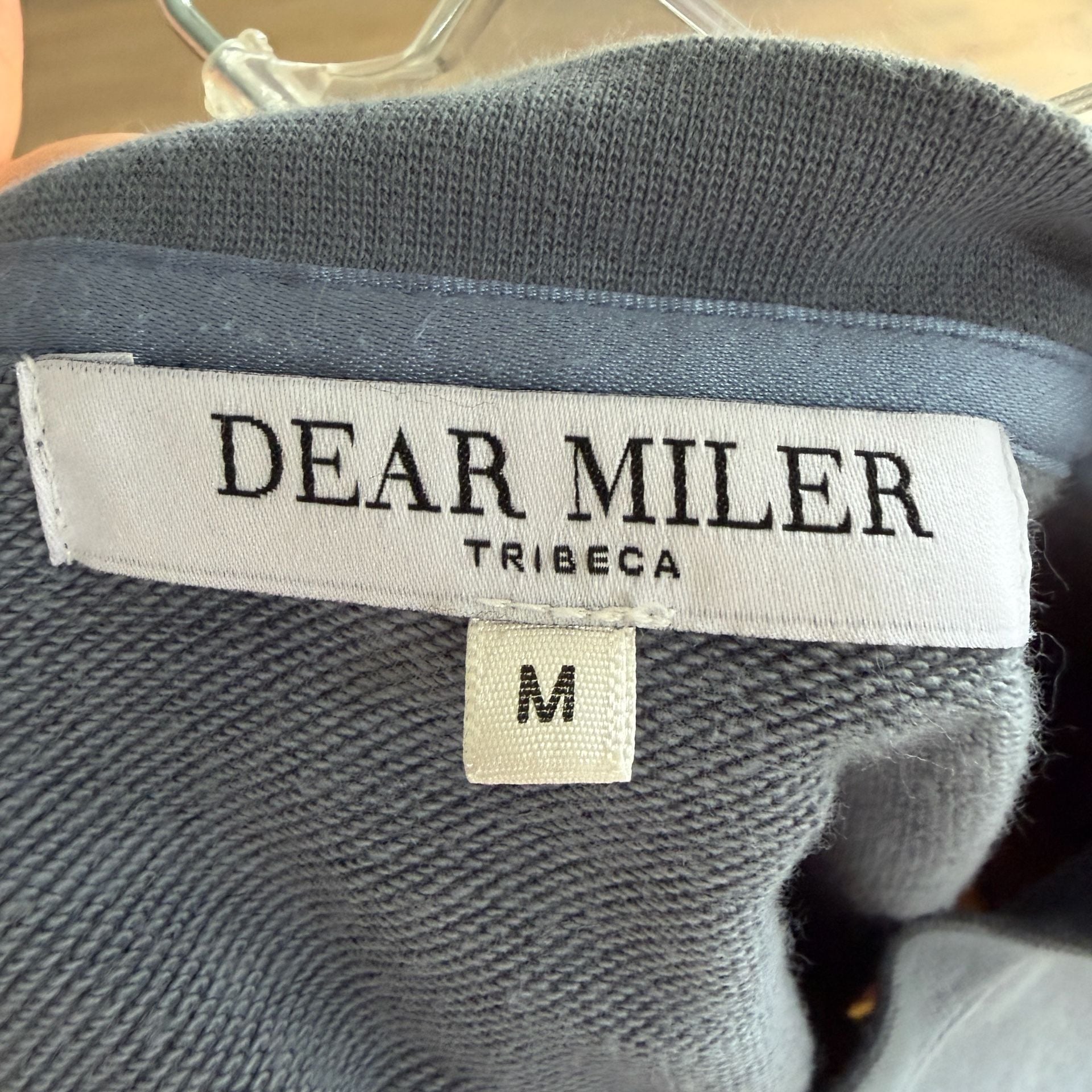 Dear Miler Color Block Sweatshirt Size M Blue Tan Nylon Cotton 3