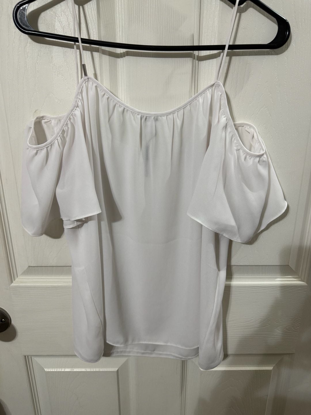 Calvin Klein Cold Shoulder Blouse Size M White 6