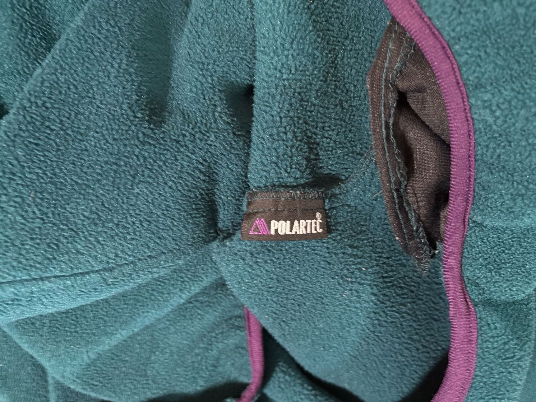 Vintage Lands End Polartec Fleece Snap Pullover XL Teal Purple like new! 9