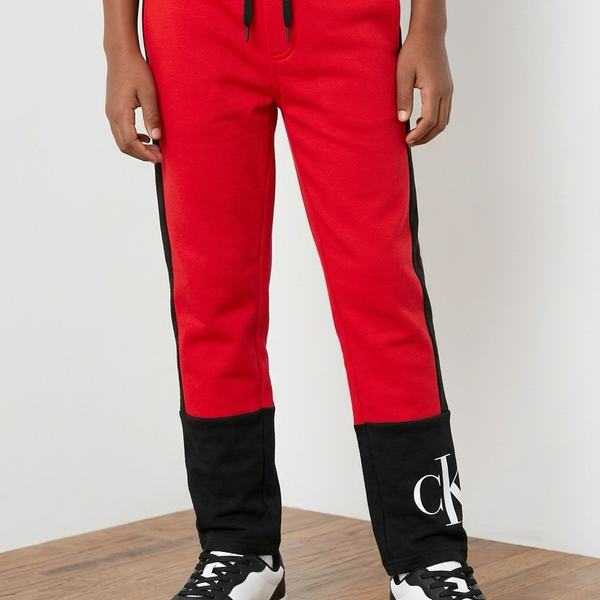Calvin Klein Jeans Colorblocked Fleece Jogger Pants Size XL (18/20) Red