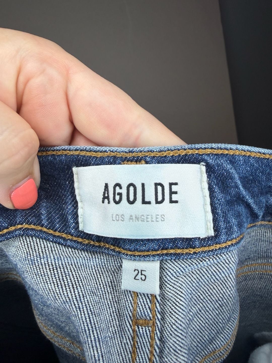 AGOLDE High Rise Slim Fit Jeans Size 25 Blue Denim 3