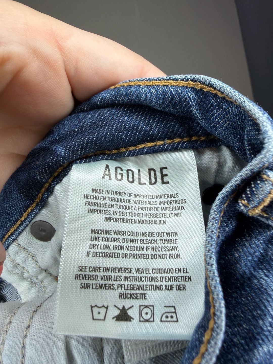 AGOLDE High Rise Slim Fit Jeans Size 25 Blue Denim 7