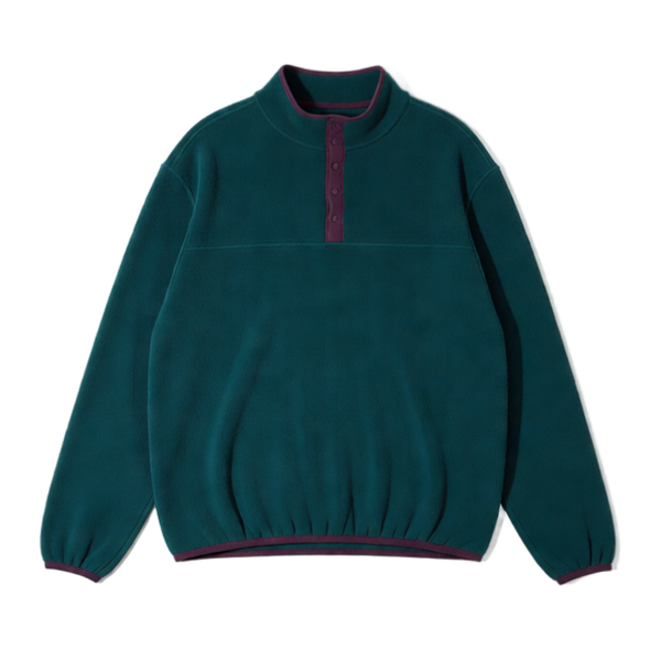 Vintage Lands End Polartec Fleece Snap Pullover XL Teal Purple like new!