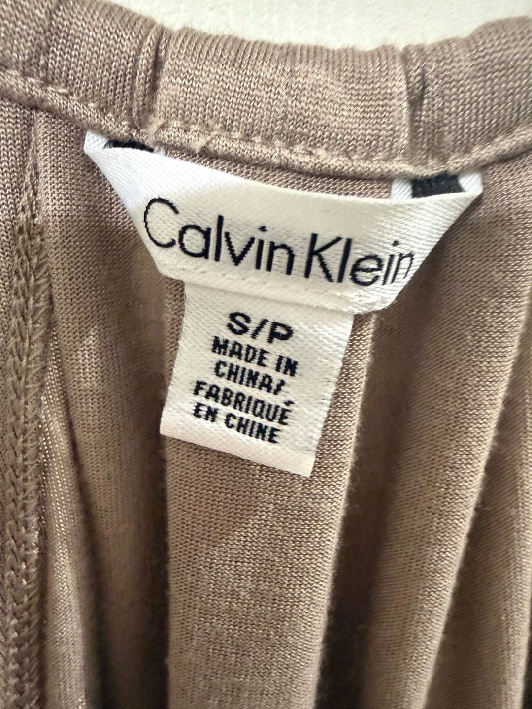 Calvin Klein Cami Top Size S/P Taupe Metallic Chain Strap Blouson 6