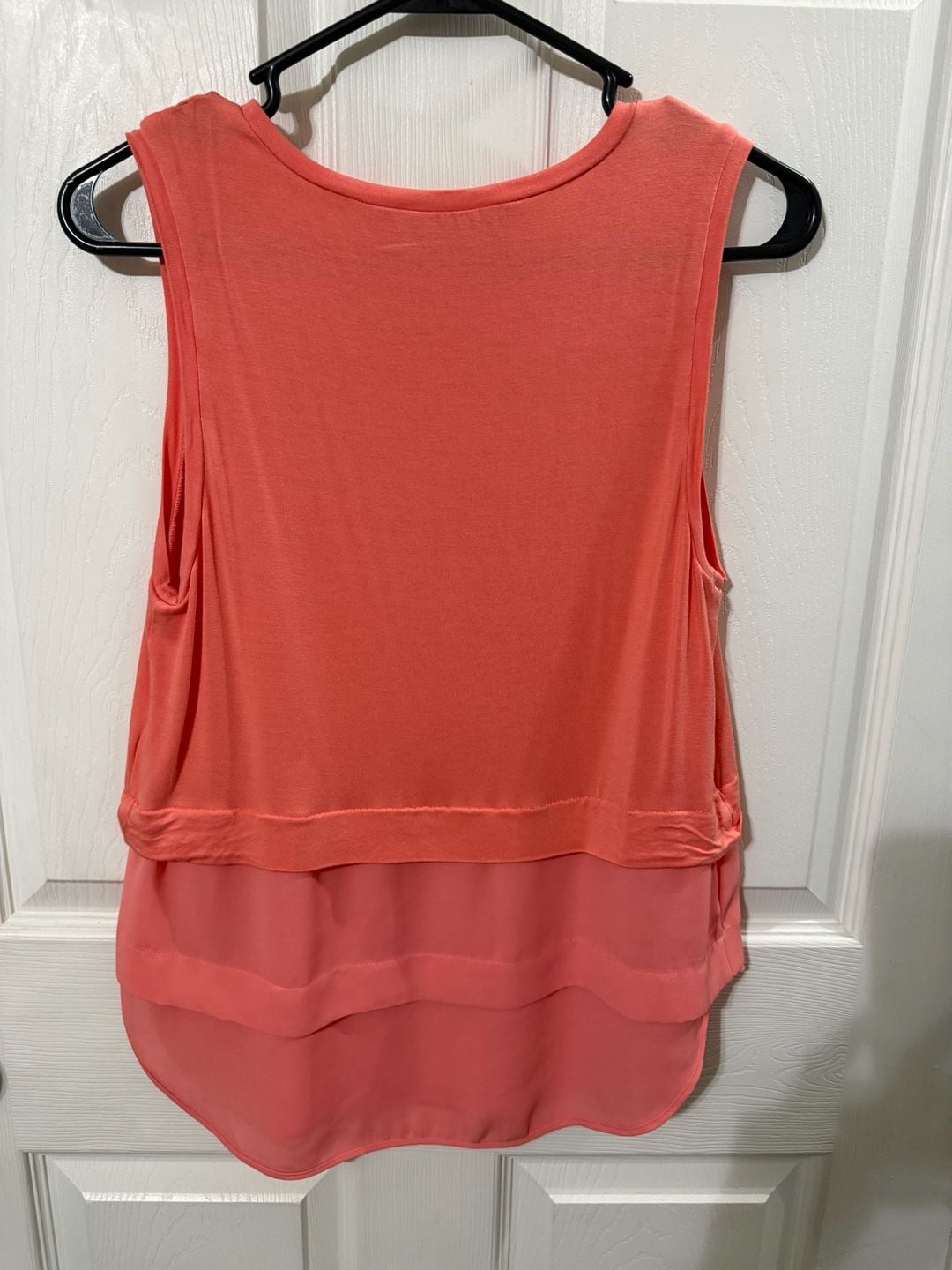 Michael Kors Sleeveless Layered Chiffon Tank Top Size S Coral 3