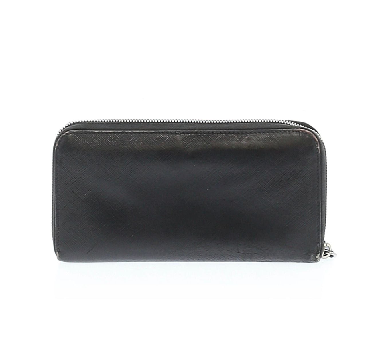 Prada Saffiano Leather Zip Around Continental Wallet Black 2