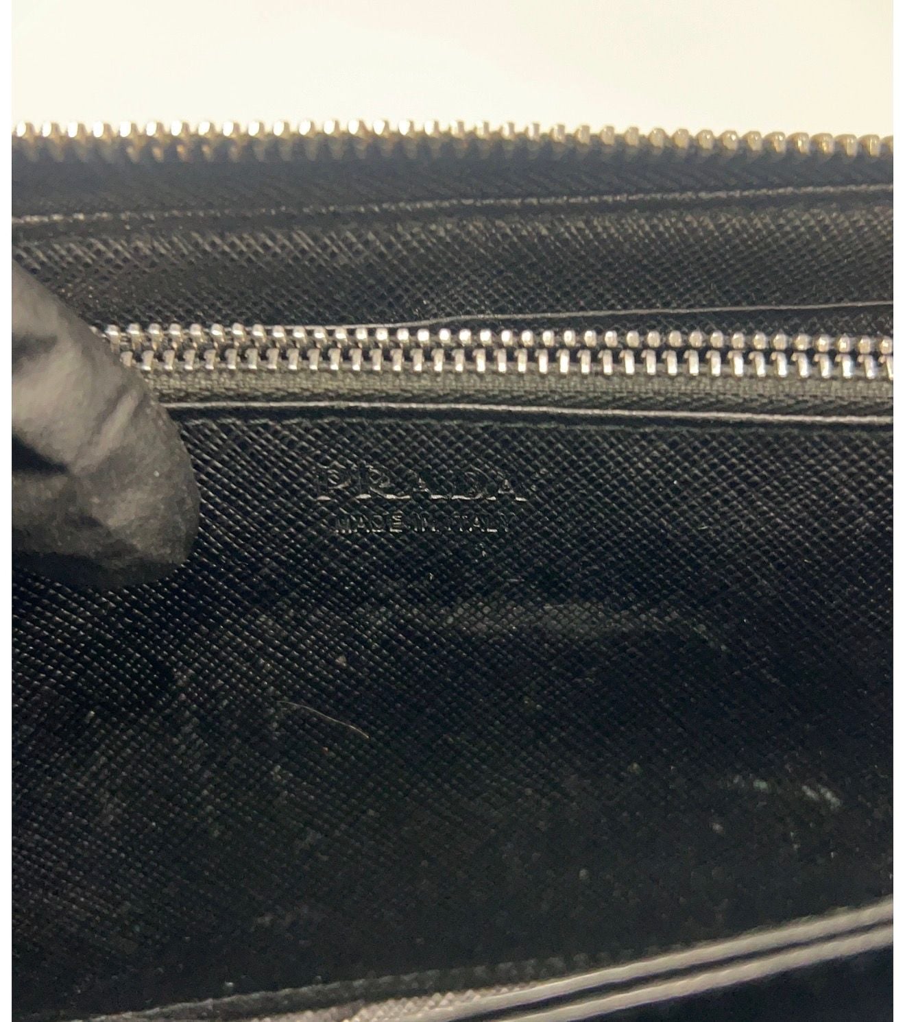 Prada Saffiano Leather Zip Around Continental Wallet Black 3