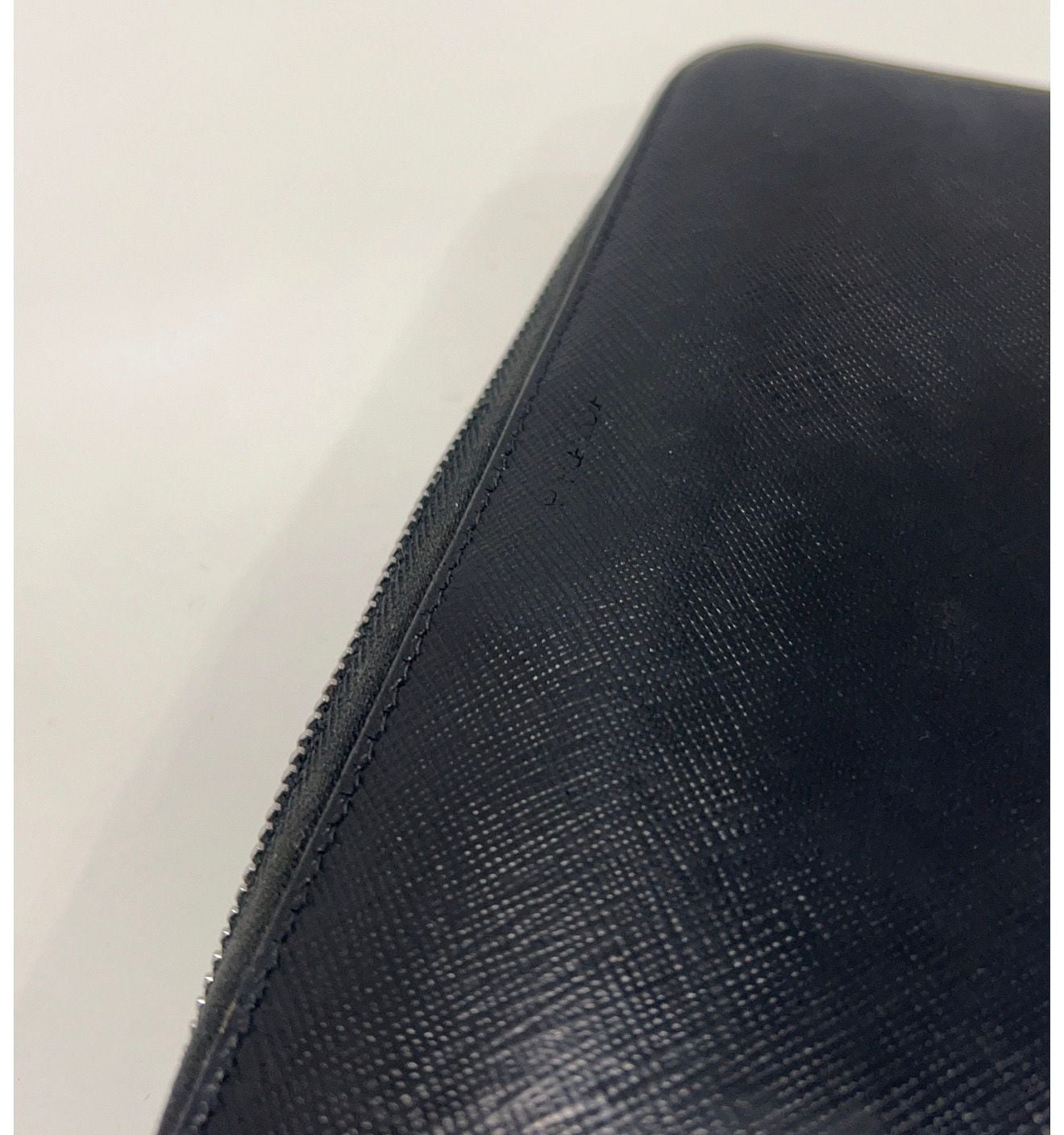 Prada Saffiano Leather Zip Around Continental Wallet Black 7