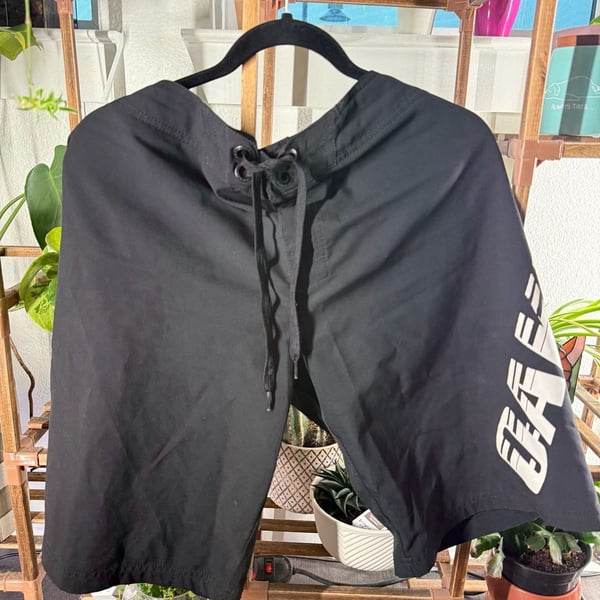 Oakley Board Shorts Size 34 Black Swim Trunks Logo Surf