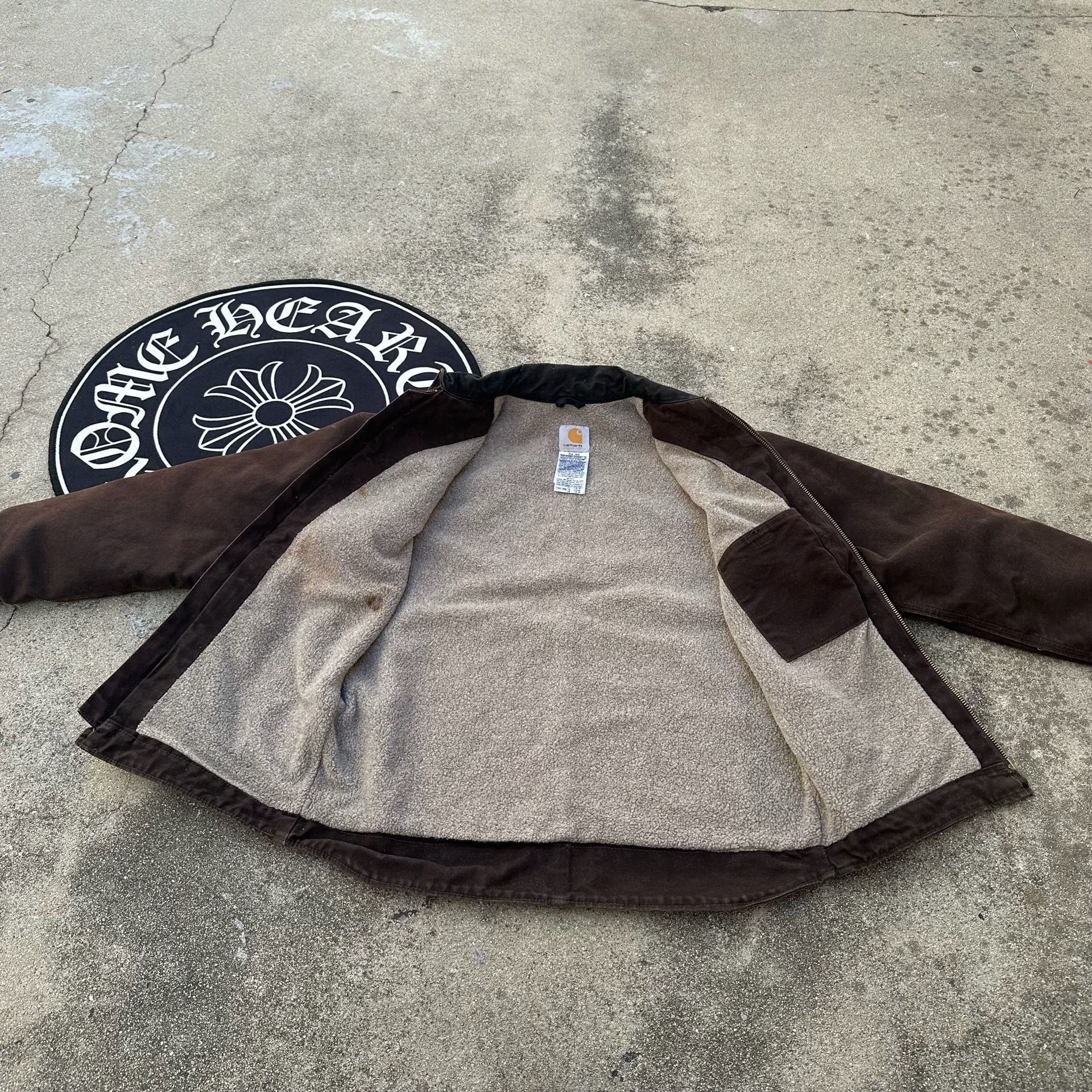 Vintage Carhartt YYC01 DKB Sherpa Lined Work Jacket Dark Brown 4