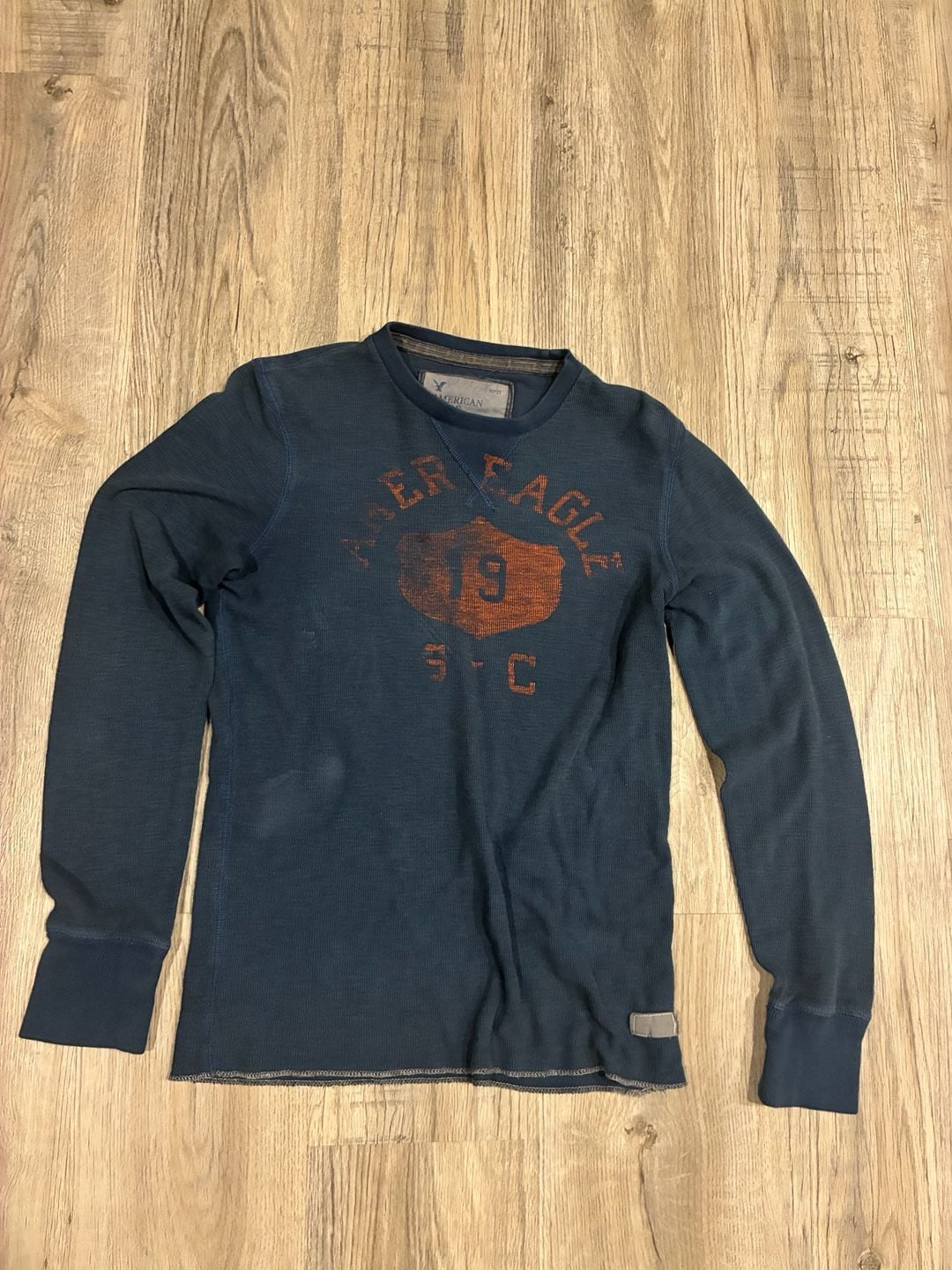 American Eagle Outfitters Thermal Long Sleeve Size S Blue 2