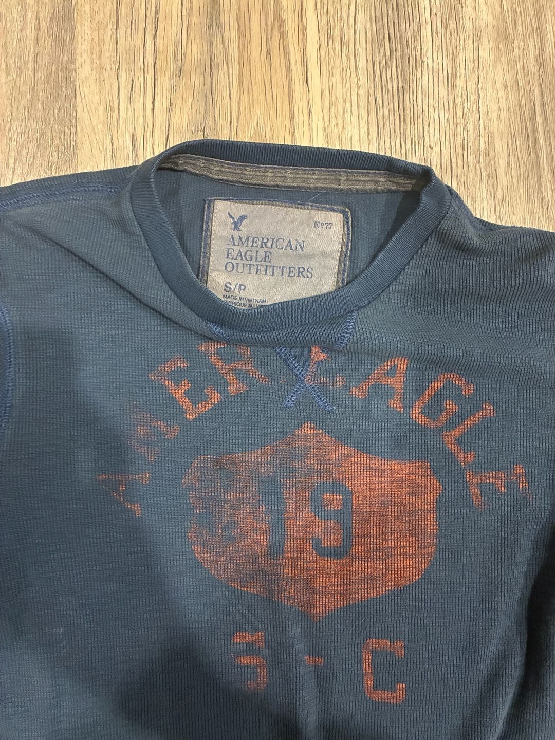 American Eagle Outfitters Thermal Long Sleeve Size S Blue 4