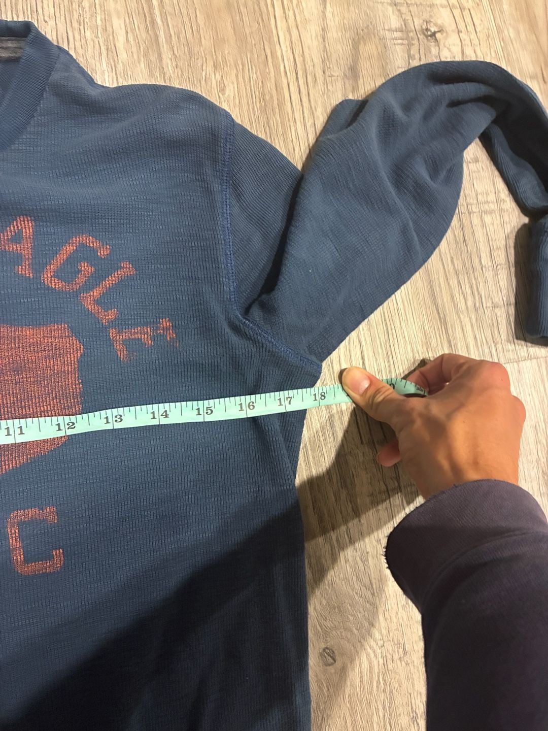 American Eagle Outfitters Thermal Long Sleeve Size S Blue 5