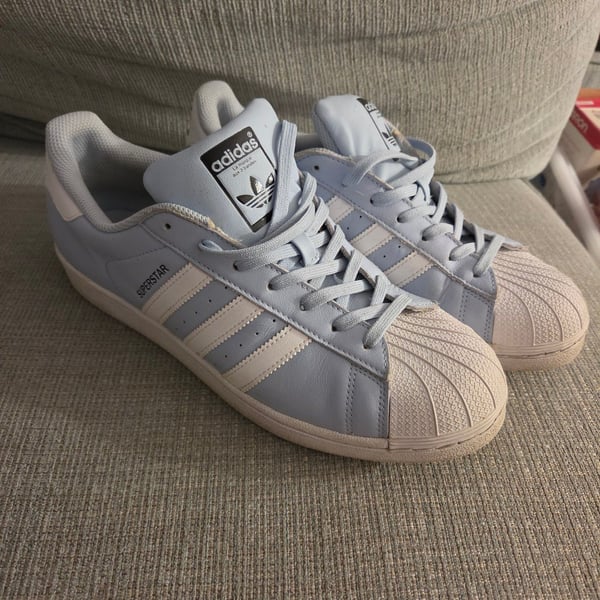 Adidas Superstar Size 10.5 Light Blue Sneakers