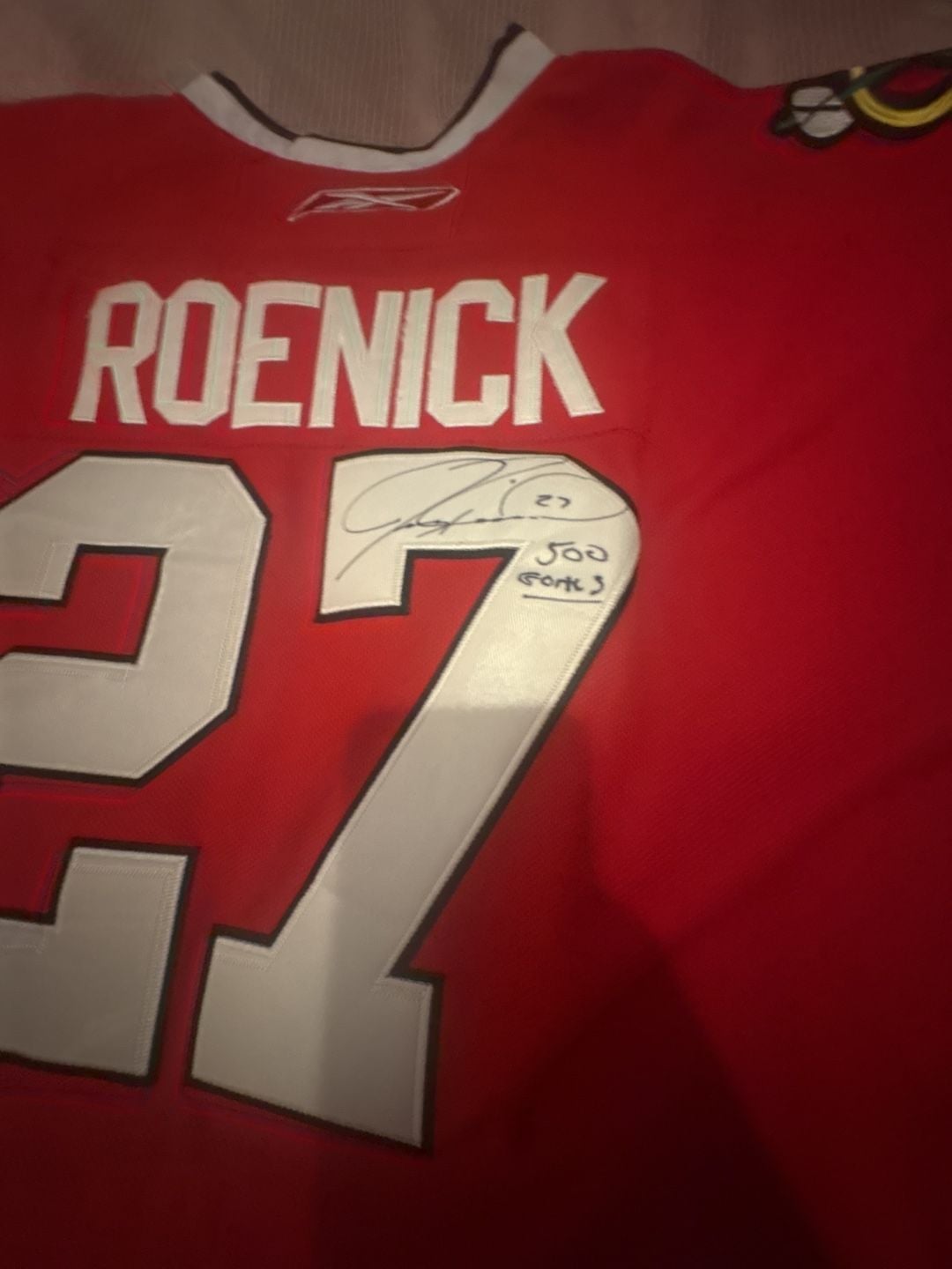Reebok Chicago Blackhawks Roenick 27 Signed Jersey 2