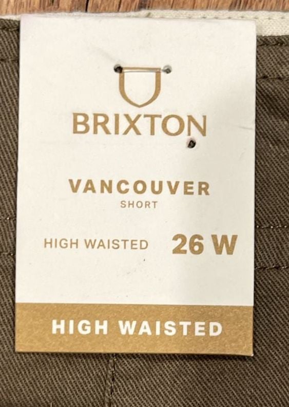 Brixton Vancouver Short Size 2 to 4 Military Olive High Waisted Utility Shorts 8