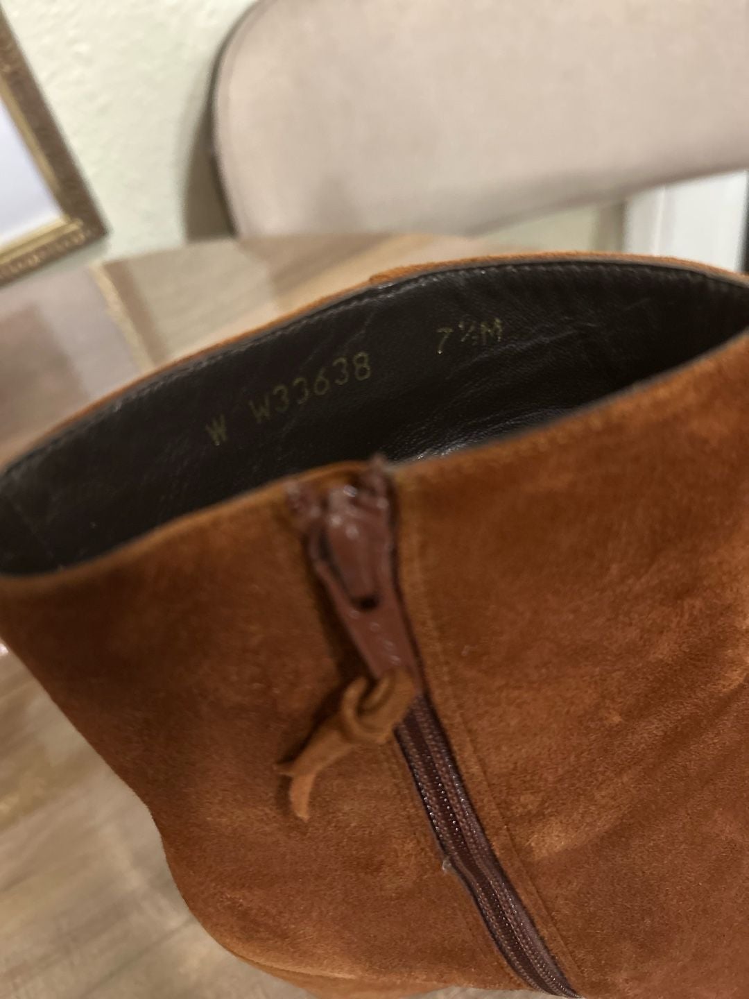 Stuart Weitzman Ankle Boots Size 7.5M Brown Suede Block Heel 5