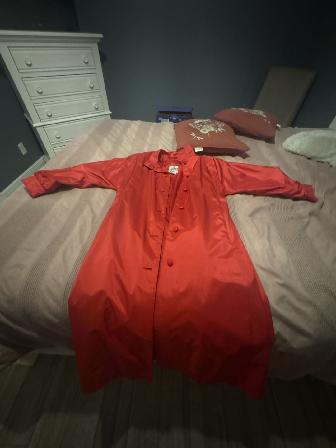 J. Gallery Trench Coat Petite Red Lightweight Raincoat 2