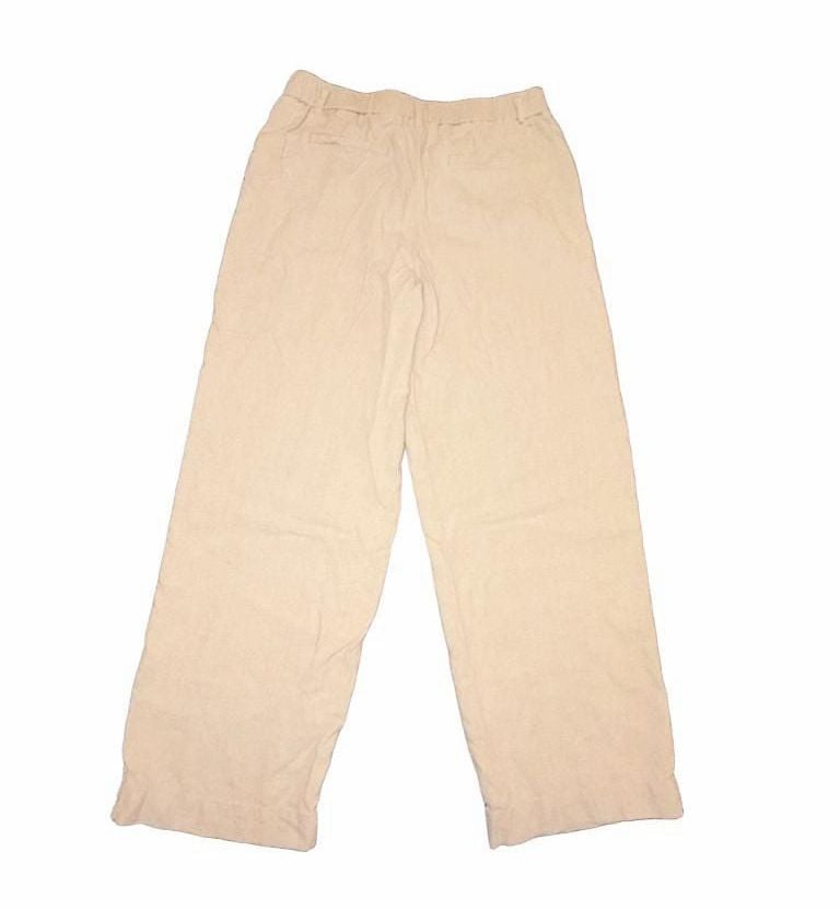 A New Day Women’s Size 12 Linen Blend Beige Wide Leg Pull On Pants Coastal 3