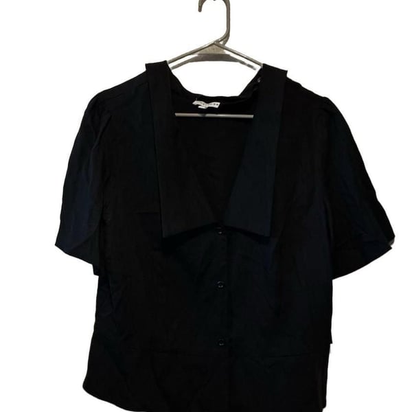 VETTA Rmvble Collar Blouse Size L Black