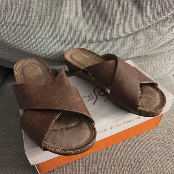 Natural Soul Kyra Wedge Sandals Brown