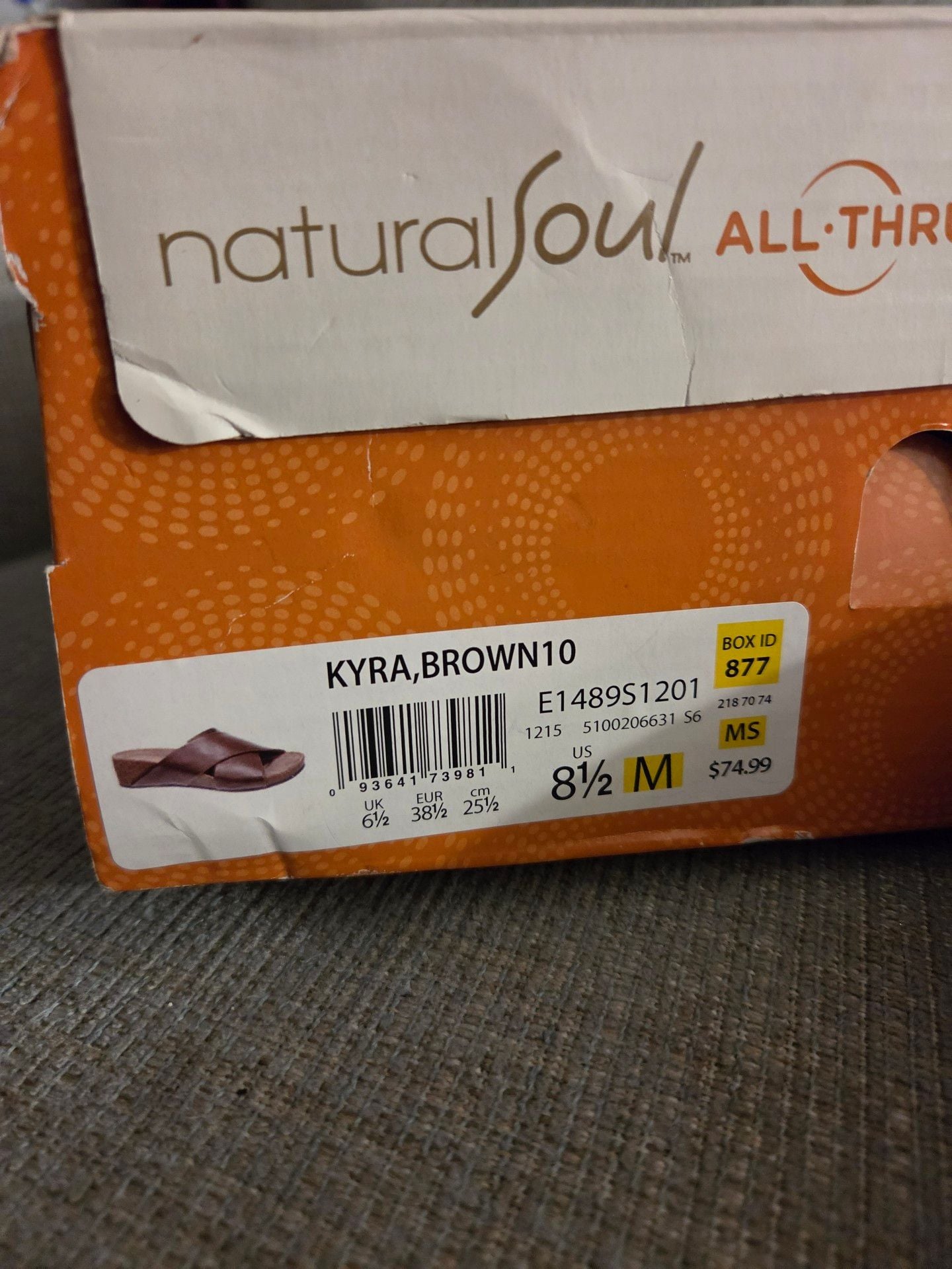 Natural Soul Kyra Wedge Sandals Brown 9
