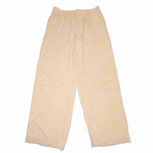 A New Day Women’s Size 12 Linen Blend Beige Wide Leg Pull On Pants Coastal