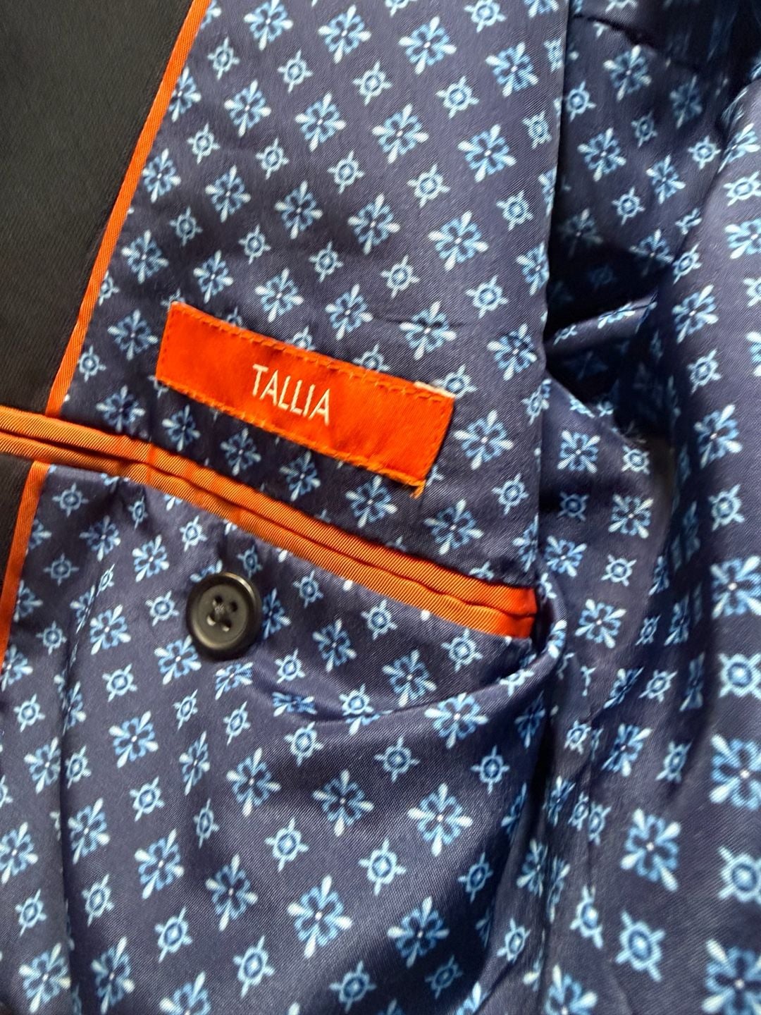 Suit Set Black Blue Patterned Lining 7
