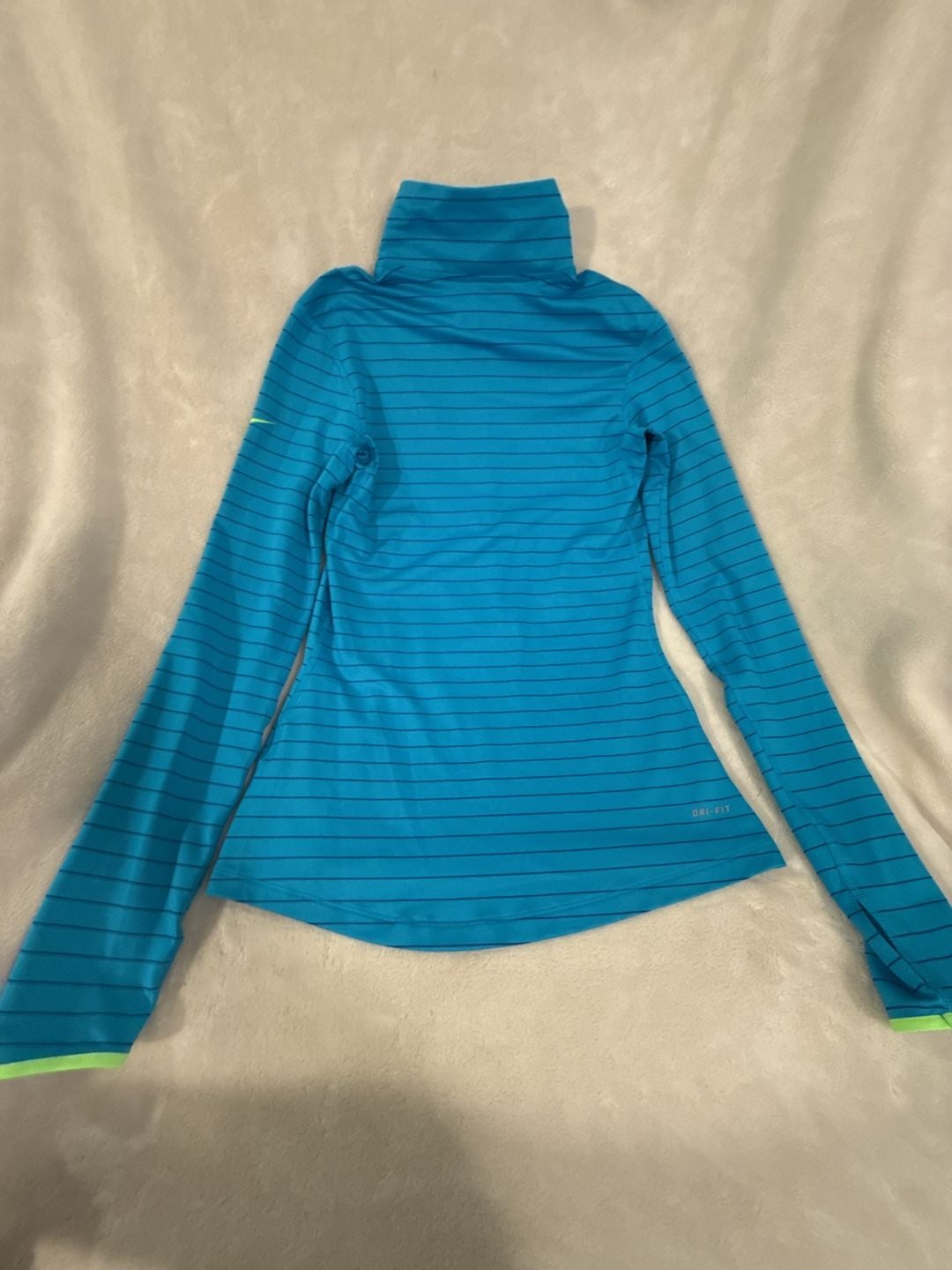 Nike Pro Dri Fit Pullover 1/2 Zip Blue M Running Cross Fit hyper warm 8