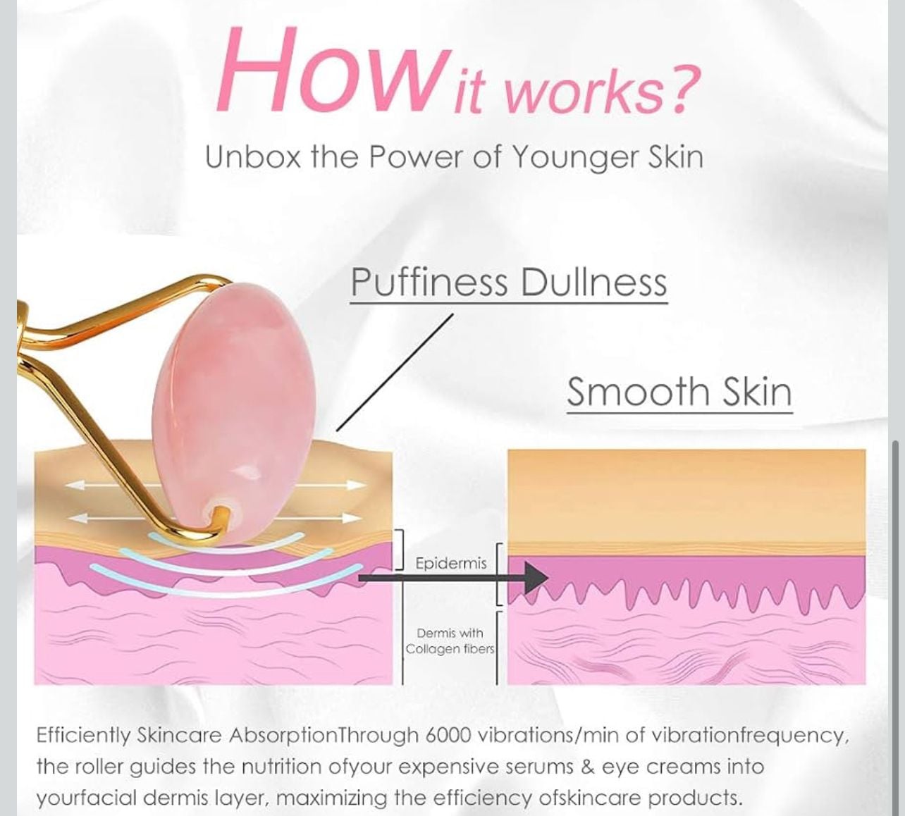 Emocci Rose Quartz Face Roller And Gua Sha Set 3