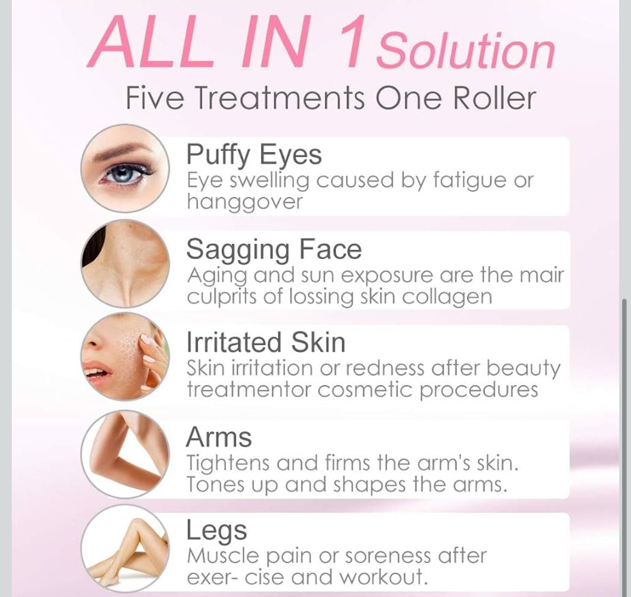 Emocci Rose Quartz Face Roller And Gua Sha Set 6