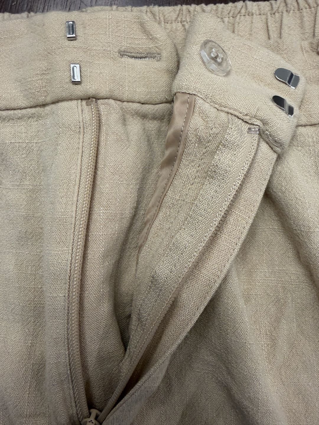 Wonderly Women’s 2X Beige Linen Blend Wide Leg Pants High Rise Coastal Boho 6