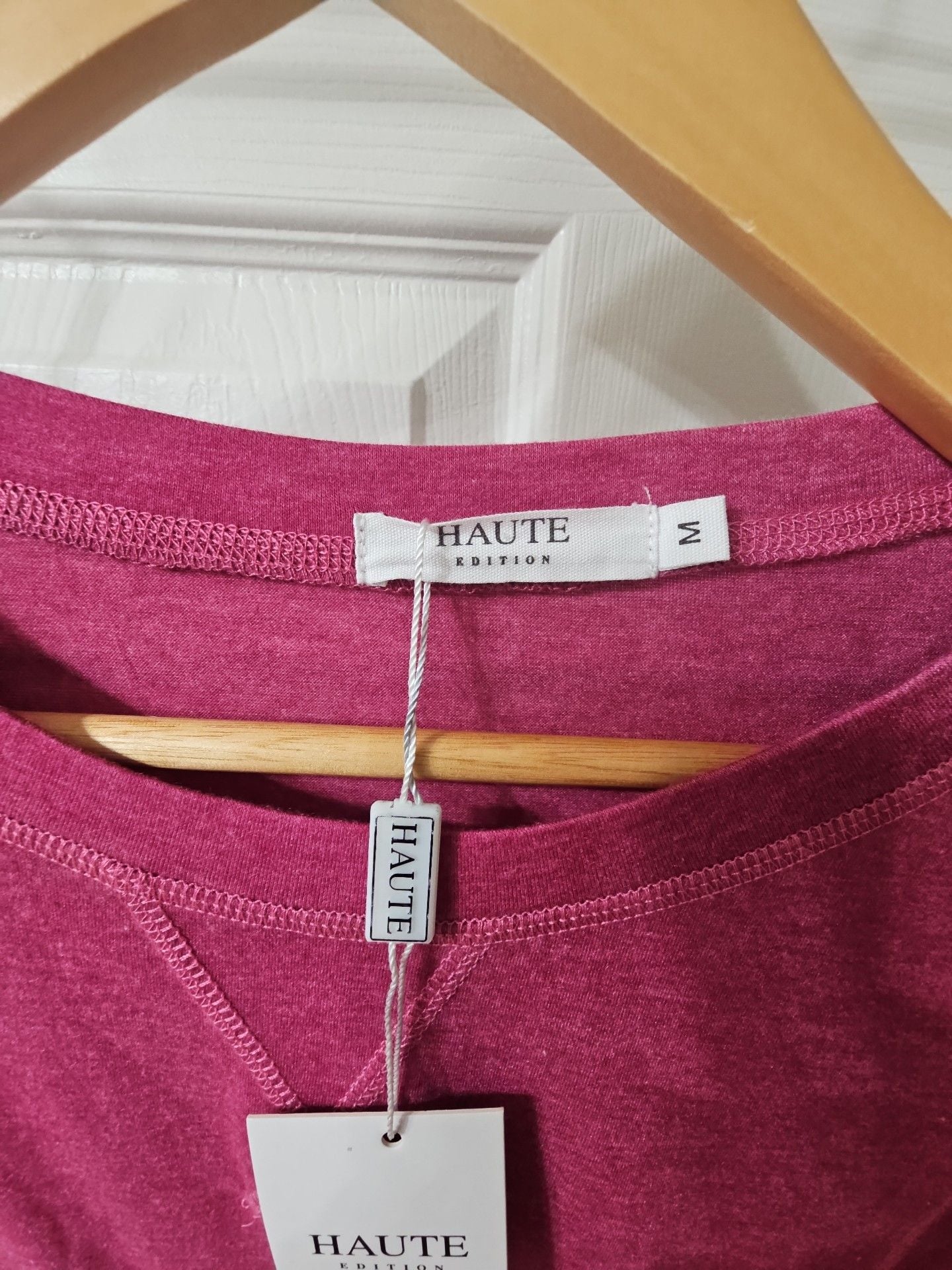 Haute Edition Long Sleeve Sweatshirt Size M Pink Crewneck Pullover NWT 3