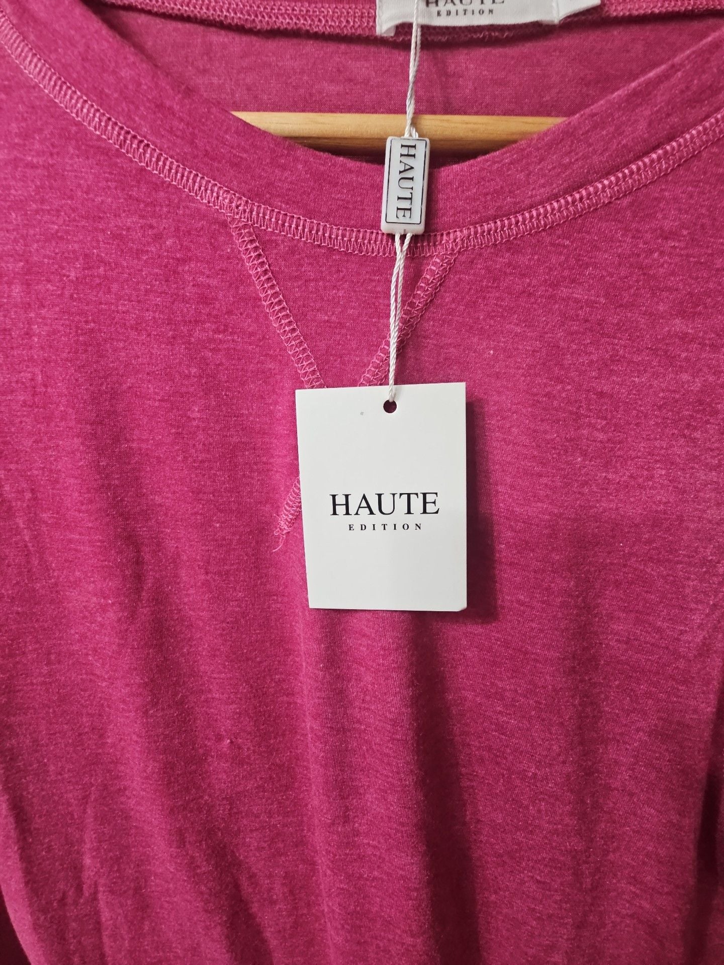 Haute Edition Long Sleeve Sweatshirt Size M Pink Crewneck Pullover NWT 4