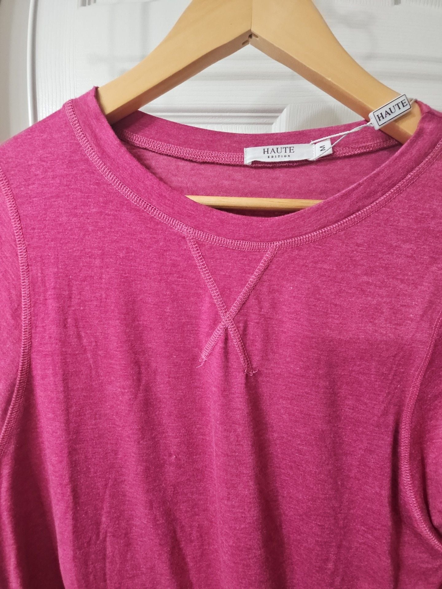 Haute Edition Long Sleeve Sweatshirt Size M Pink Crewneck Pullover NWT 5