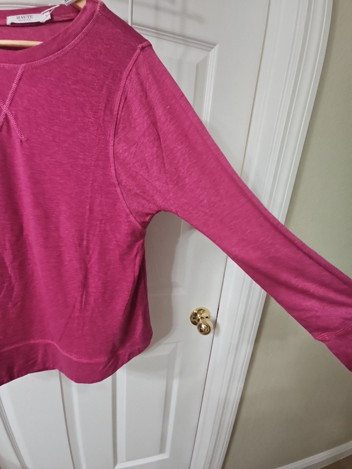 Haute Edition Long Sleeve Sweatshirt Size M Pink Crewneck Pullover NWT 7