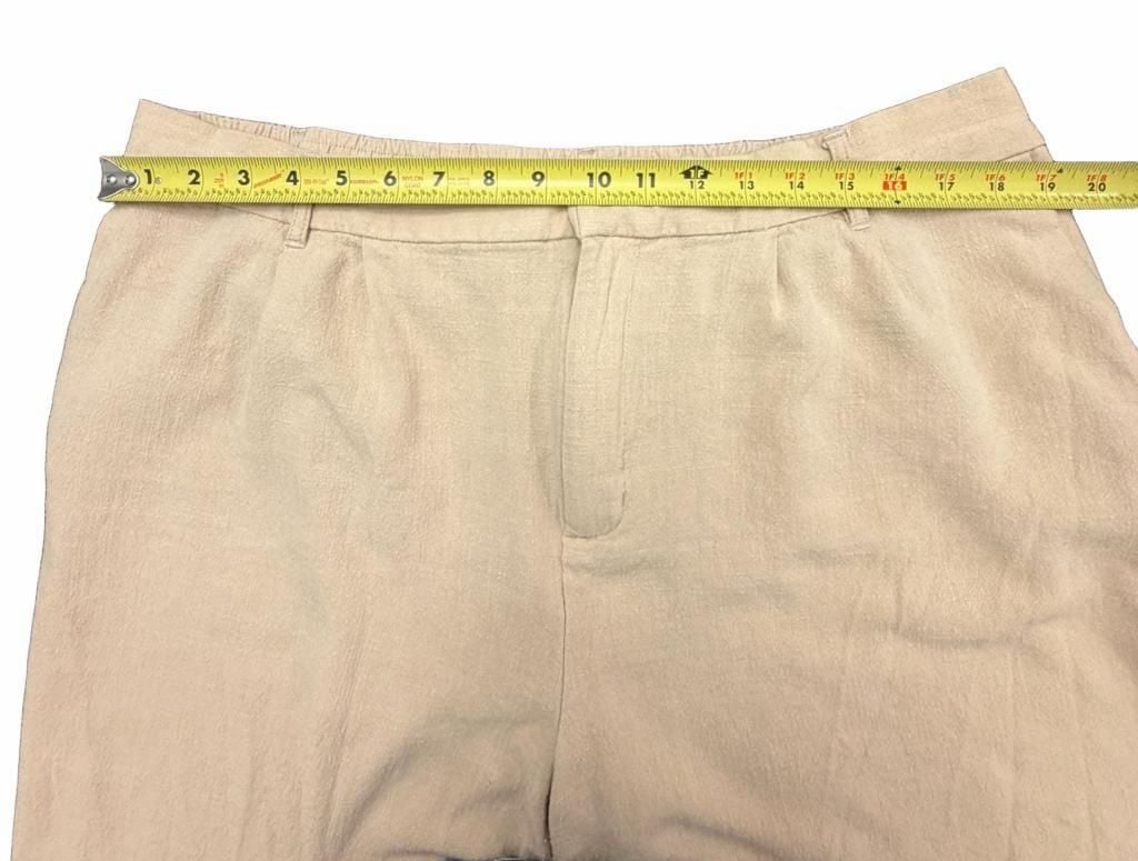 Wonderly Women’s 2X Beige Linen Blend Wide Leg Pants High Rise Coastal Boho 9