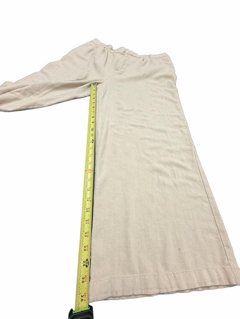 Wonderly Women’s 2X Beige Linen Blend Wide Leg Pants High Rise Coastal Boho 10
