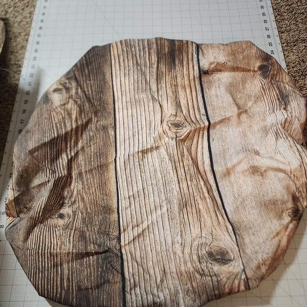 Round fitted tablecloth wood texture brown 