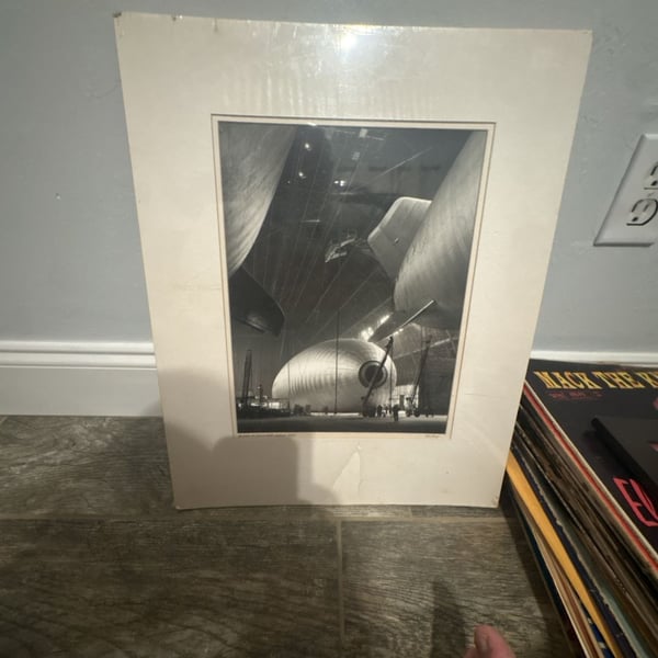 Vintage Tom Riggs Blimps at Goodyear Akron Ohio Framed Photo Print