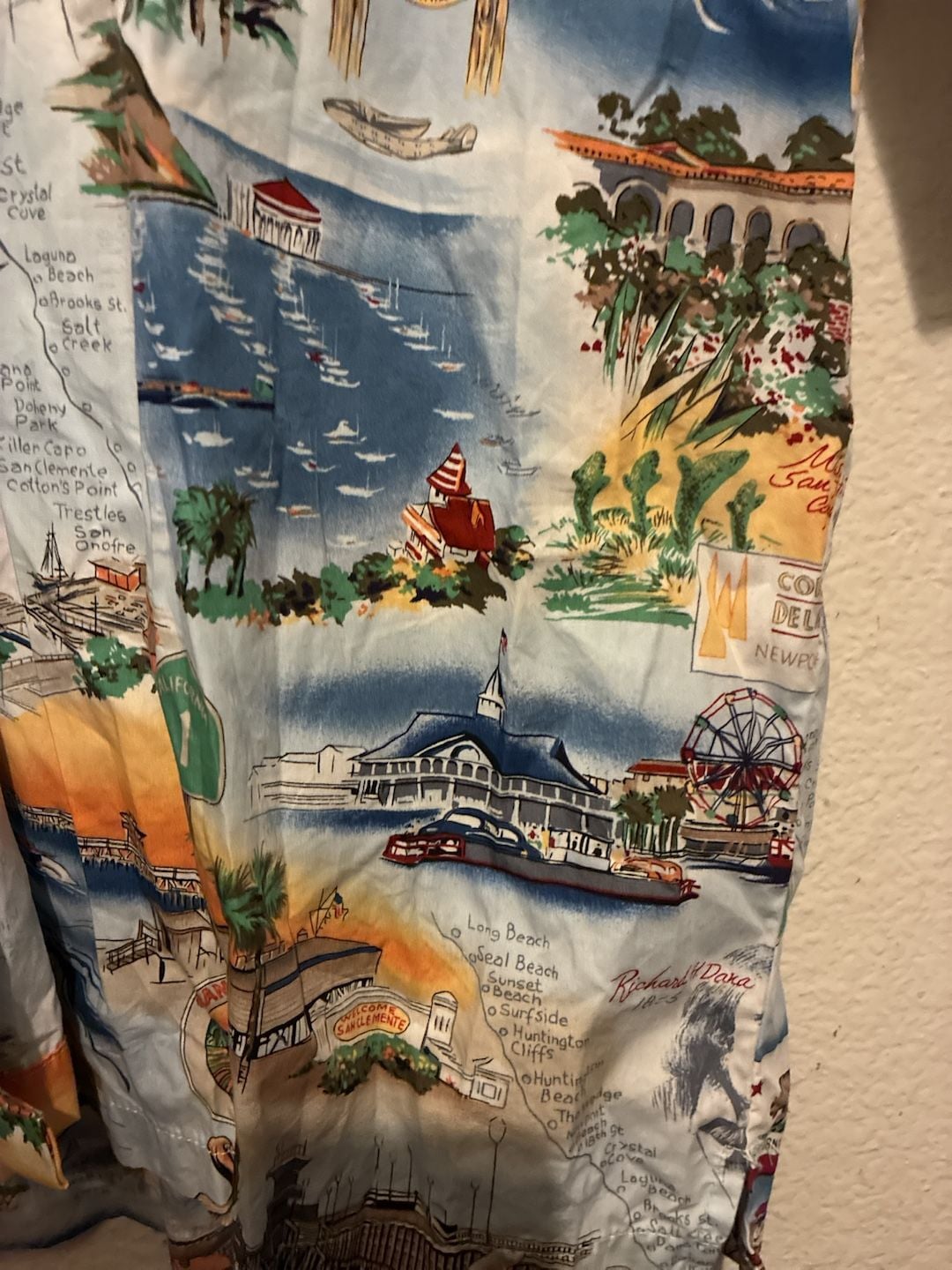 High Seas Trading Co. Button Down Shirt Size L California Map Print 5