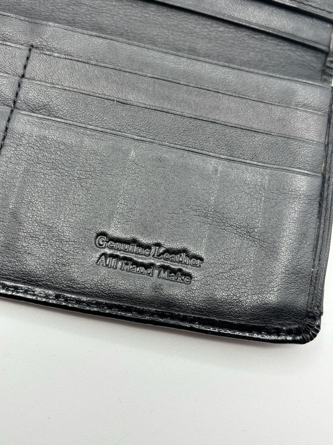 Deckese Black Leather Long Wallet Silver Tone Trim Checkbook Wallet 7