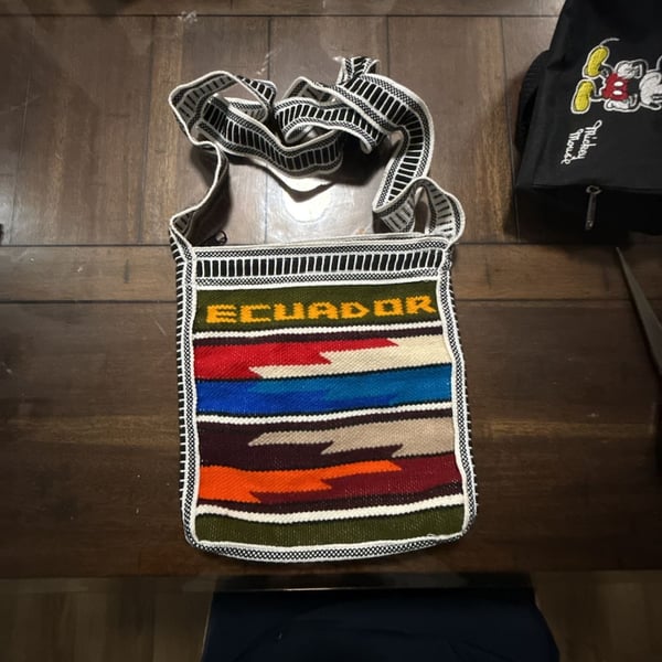 Ecuador Handwoven Crossbody Bag Multi-Color Wool Souvenir