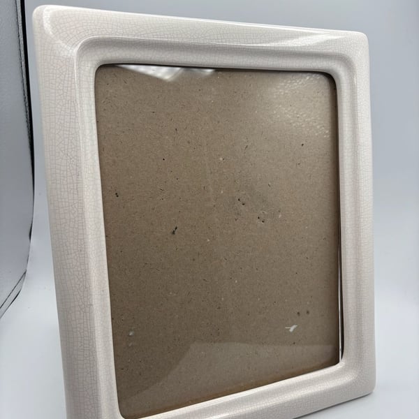 Crackled Ceramic Picture Frame Size 8x10 White