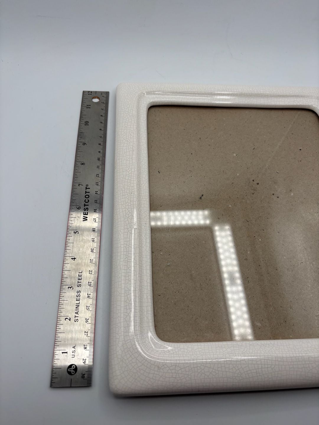 Crackled Ceramic Picture Frame Size 8x10 White 5